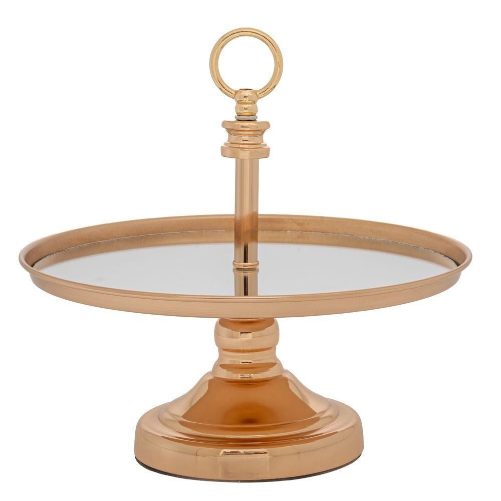 ALZATA VETRO ORO D30X27,5CM